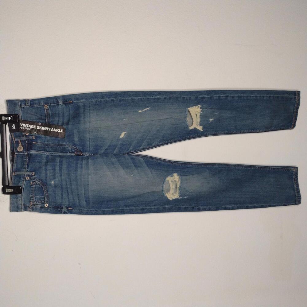 NWT Express Women's Vintage Skinny Ankle/High Rise Distressed Jeans Size 00